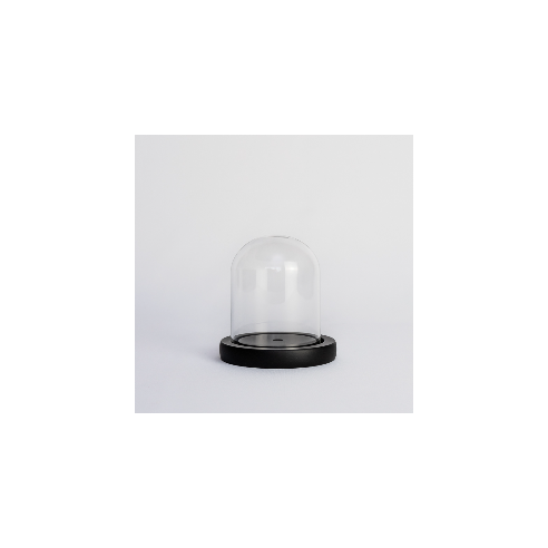 Glass domes 8x10 cm | 6 pcs | Black base